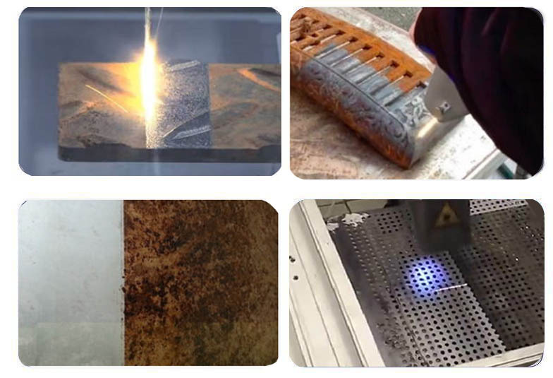 Laser cleaning and rust removal with high frequency and high energy laser pulse rust removal